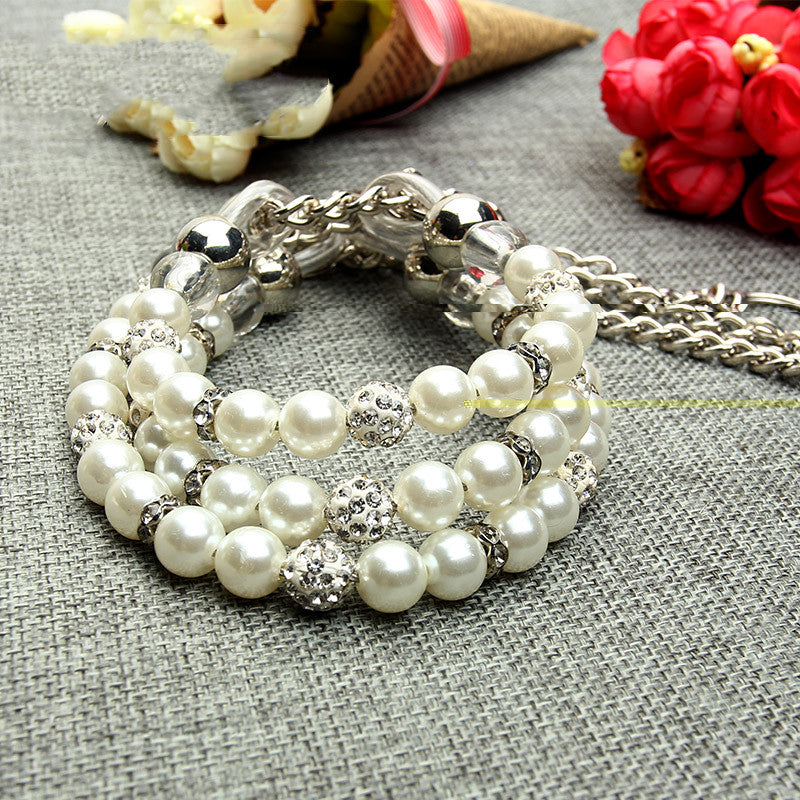 Pet dog leash pearl collar