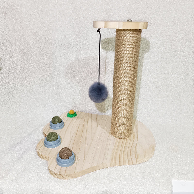 Solid Wood Bite-resistant Funny Cat Stick Toy
