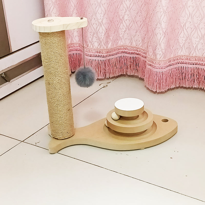 Solid Wood Bite-resistant Funny Cat Stick Toy
