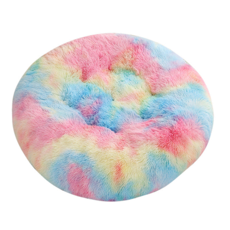Round Pet Plush Warm Sleep Dog Bed