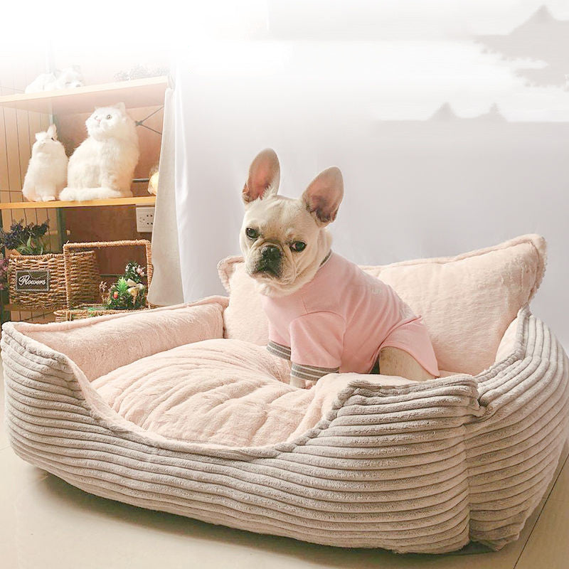 Removable And Washable Plush Warm Pet Dog Bed