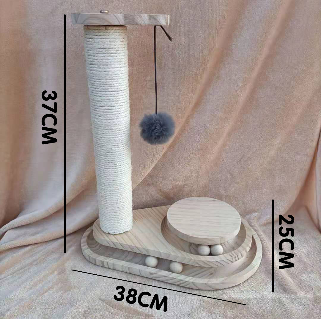 Solid Wood Bite-resistant Funny Cat Stick Toy