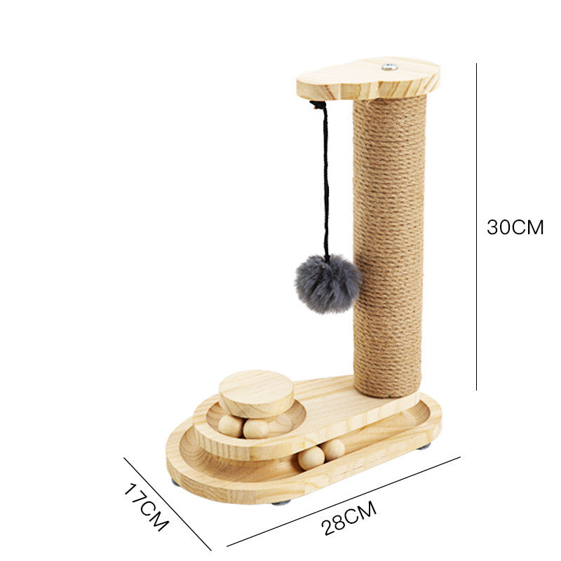 Solid Wood Bite-resistant Funny Cat Stick Toy