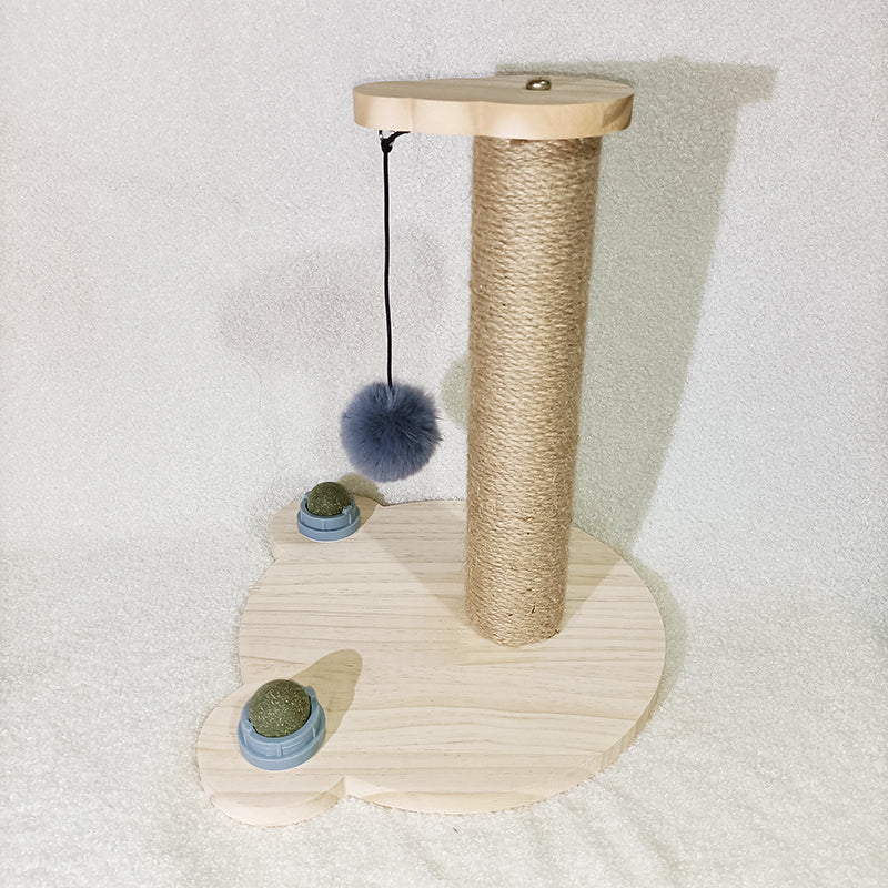 Solid Wood Bite-resistant Funny Cat Stick Toy