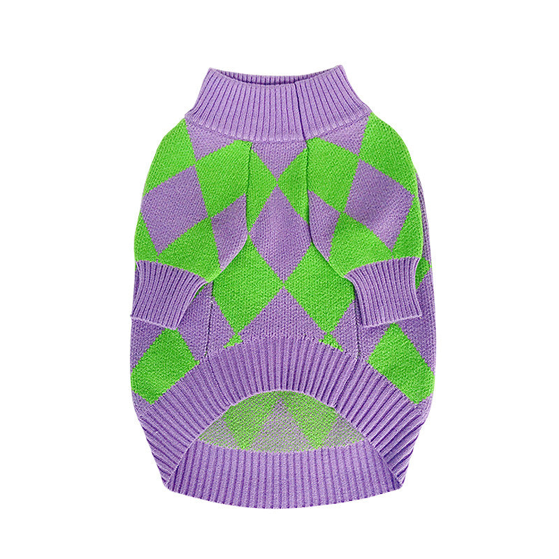 Trendy Plaid Clothes Dog Pet Sweater