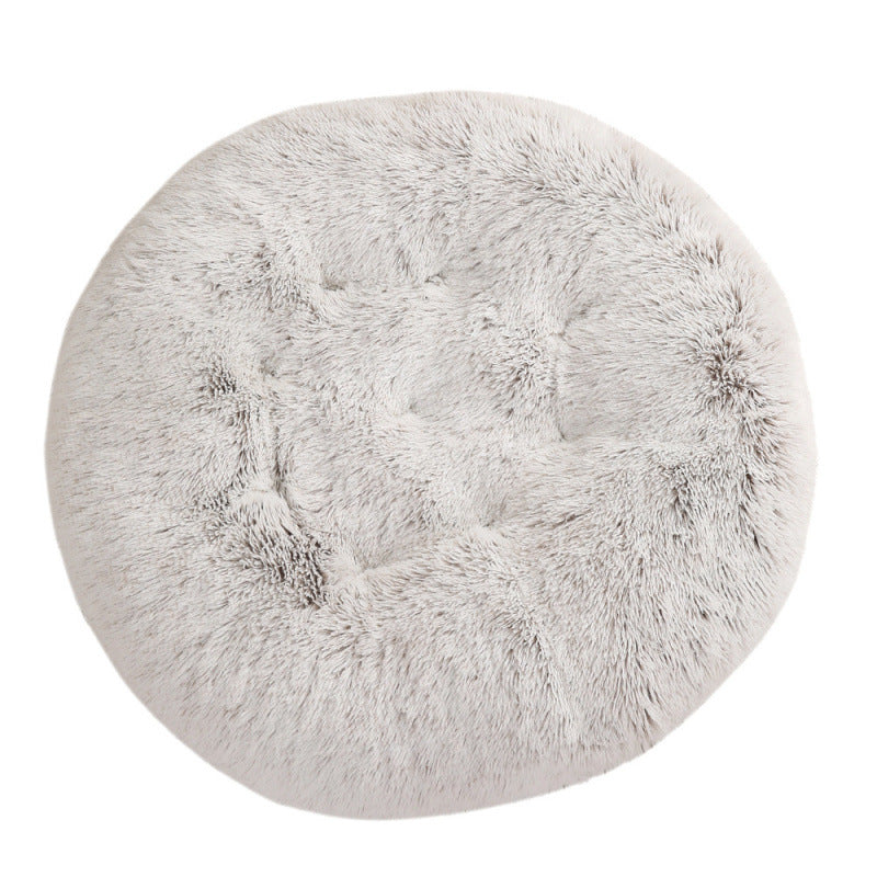Round Pet Plush Warm Sleep Dog Bed