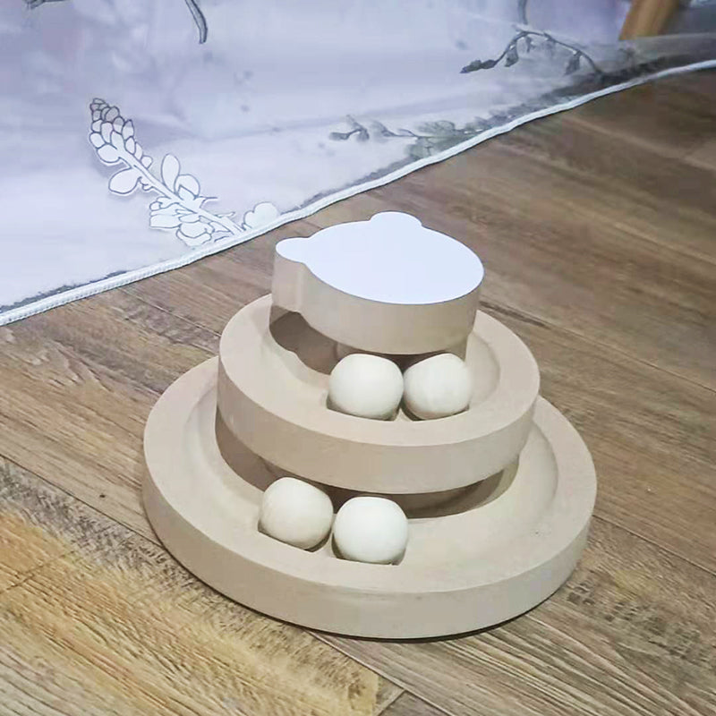 Solid Wood Bite-resistant Funny Cat Stick Toy